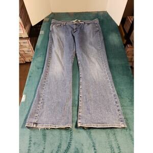 Levis 519 Jeans Size 17 Womens Blue Denim Pants Ladies Mid Rise Flared